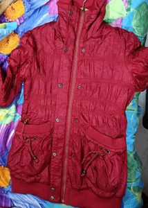 Stylish Maroon Quilted Jacket