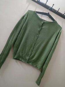Olive Green Knit Cardigan