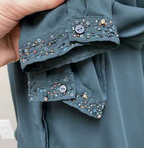 Zara emerald green embellished shirt large size