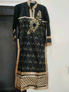 Elegant Black & Gold Kurta