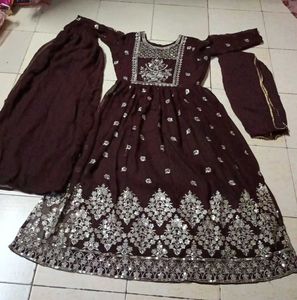 Beautiful Naira Cut Kurta With Pant And Duppata