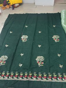 Elegant Mint Green Embroidered Saree