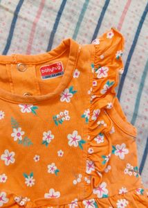 Cute Orange Floral Baby Dress