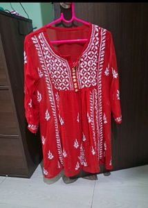 Chikankari Chiffon Short Kurti