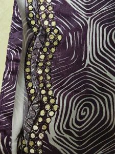 Purple And White Saree