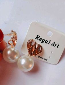 Regal Art Heart &amp; Pearl Earrings
