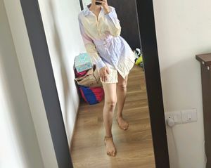 Multi-pastel Colored Sober Shirt Dress