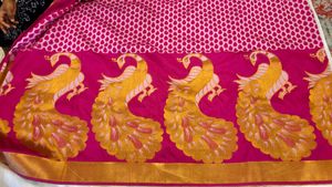 Elegant Pink Peacock Saree