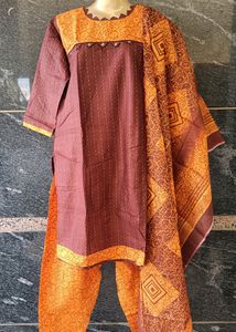 Readymade Cotton Suit Full Set Top, Bottom &amp; Dupta