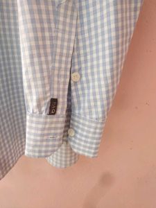Mens Check Shirt Blue &amp; White
