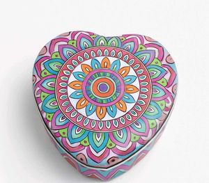 Colorful Heart-Shaped Decorative Tin Box