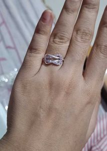 Real Silver Infinity Lavender/Pastel Pink Ring