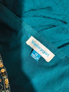 I. Teal Embellished Top