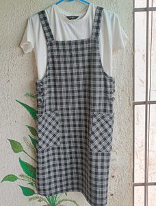 Plaid Overall Dress