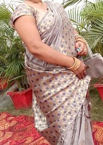 Elegant Silver Saree