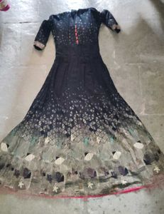 Black Golden Printed Gown