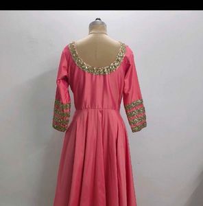 Elegant Coral Ethnic Gown