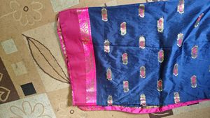 Elegant Blue &amp; Pink Saree