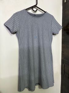 Gray Striped Dress