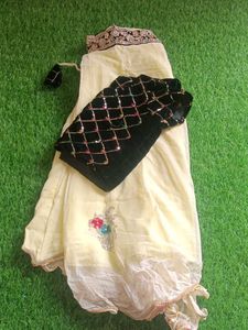 Ivory &amp; Gold Embroidered Skirt /Lehenga