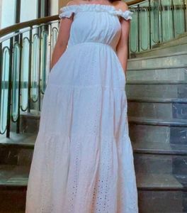 White Off-Shoulder Maxi Dress