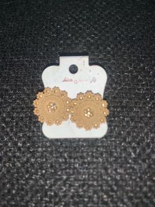 Boho Chic Gold Flower Earrings