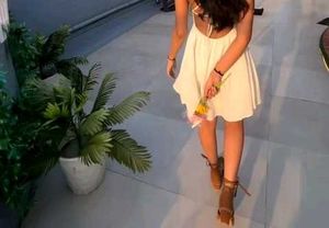 Women&#39;s White Backless Mini Dress