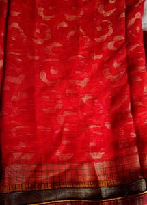 Red With Golden Work Saree