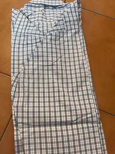 Men White Checks Shirt
