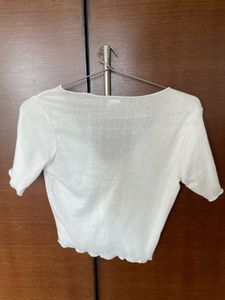 Cute White Button-Up Top