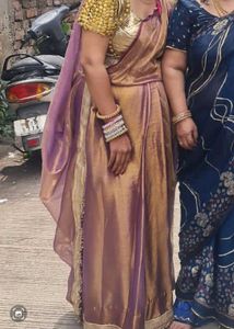 Gold Embellished Blouse and saree