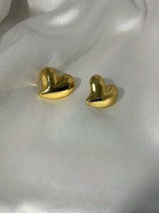 Gold Heart Stud Earrings