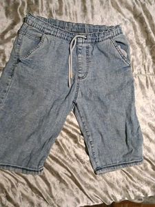 Light Blue Denim Bermuda Shorts
