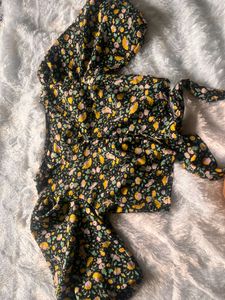 black floral crop top