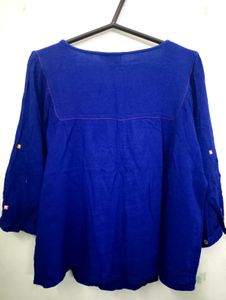 Embroidered Blue Top