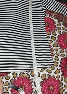 Black &amp; White Stripped T-shirt And Dungaree