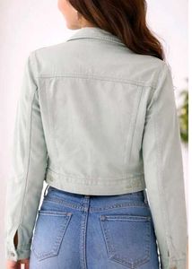 Mint Green Denim Jacket