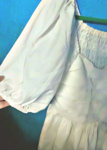 White Puff Sleeve Cottagecore Top