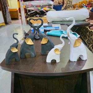 Elephant Charm Statues in Varying Sizes