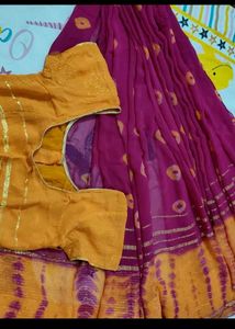 Saree With Stitched Blouse