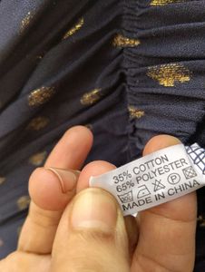 Navy &amp; Gold Pleated Pants