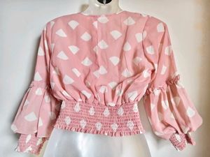 🎊Buy 1, Get 1 Free🎁Pink Polka Dot Crop Top