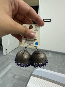 Antique Oxidised Silver Earrings - Set of 2 Pairs