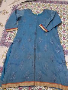 Elegant Blue doria silk Kurta