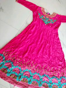 Pink Anarkali Suit With Pant