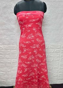 Tube Pink Floral Print Dress Fixed Price