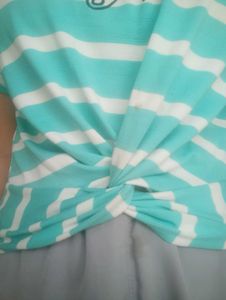 Blue Lining Knot Top