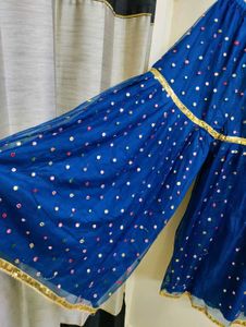 Strip Multi Colour Kurta with Navy Blue Garara 💗