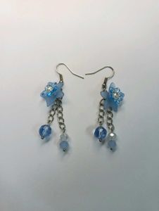 ✨ Handmade Blue Floral Earrings ❄️🌸