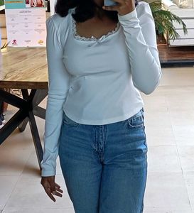 Casual White Fitted Top